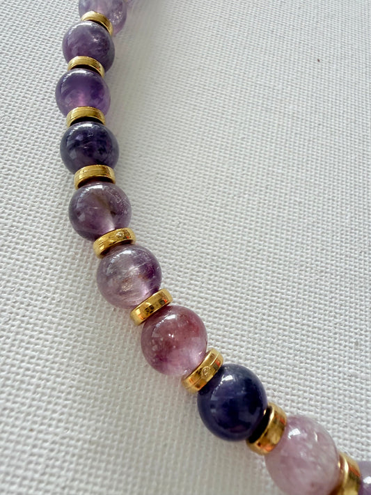Collar de Amatista + Obsidiana