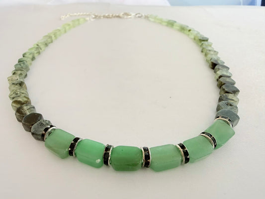 Collar de Aventurina + Prehnita rutilada