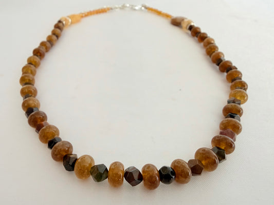 Collar de Ojo de Tigre + Cuarzo Ahumado