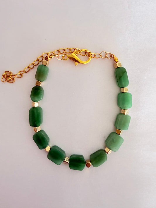 Pulsera de Aventurina Facetada Rectangular