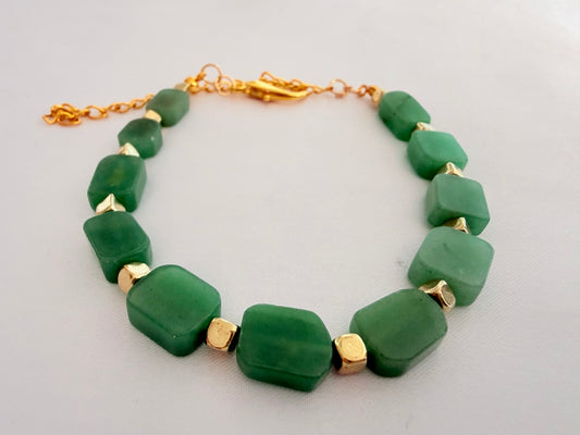 Pulsera de Aventurina Facetada Rectangular